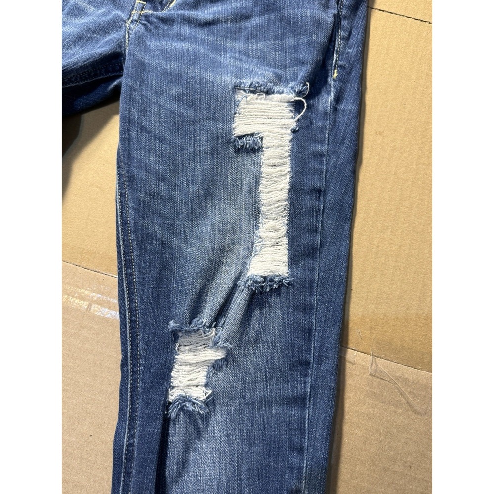 Hollister Women's Super Skinny Blue Denim Distressed - Picture 6 of 12